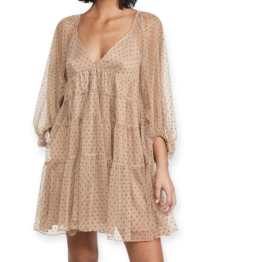 STAUD • Meadow Polka Dot Babydoll Mini Dress NWOT